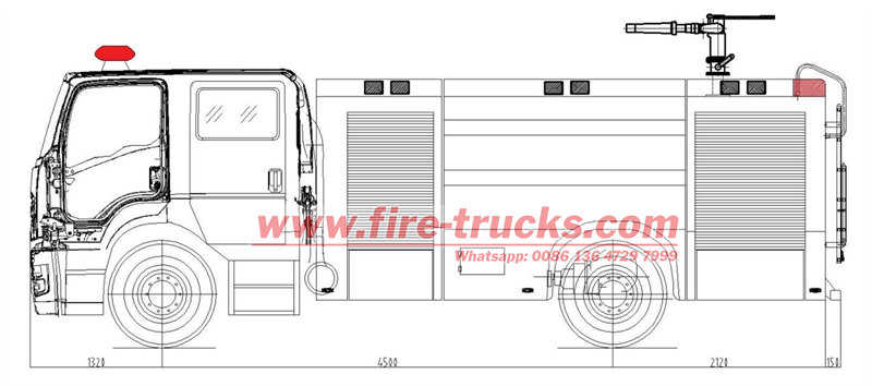 HOWO foam tanker fire truck drawing