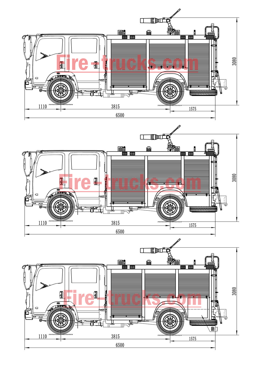 isuzu ELF foam fire truck technical drawing isuzu ELF foam fire truck technical drawing