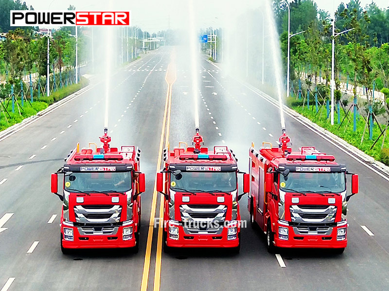 Powerstar Isuzu 4X2 8000L 240 HP Emergency Fire Pumper airport foam fire truck