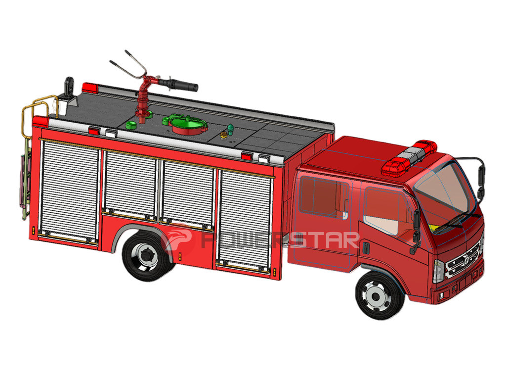 3D drawing of ISUZU AWD fire engine