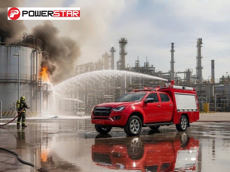 ISUZU 4x4 drive fire pickup off road foam fire fighting vehicle  for tank farm fire suppression